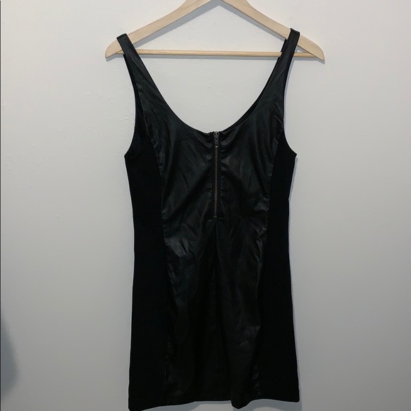 Free People Black Vegan Leather Shift Dress - Picture 4 of 7